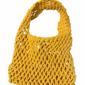 Sunny Yellow Knitted Tote Bag